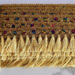 Pasamaneria Gold/lentejuelas color y flecos