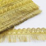PASAMANERIA GOLD 4.5 CM DE ANCHO CON FLECOS.
X 10 YARDAS.