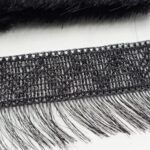 PASAMANERIA NEGRO 7 CM DE ANCHO CON FLECOS.
X 10 YARDAS. - Imagen 2