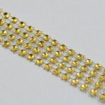 CINTA DE FALSO STRASS GOLD 4 LINEAS. 
X 10 YARDAS. - Imagen 2
