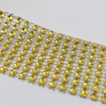 CINTA DE FALSO STRASS GOLD 8 LINEAS. 
X 10 YARDAS. - Imagen 2