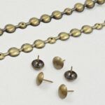 TIRA DE TACHAS BRONCE 16MM X 1 METRO CADA TIRA.PACK X 25 MTS MAS TACHAS PARA COLOCACIÓN.