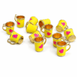COLGANTE METAL B/GOLD TAZA CORAZON AMARILLO 12 UNIDADES (14X17mm APROX.).