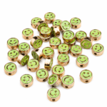 PASANTE CARITA FELIZ VERDE GOLD x 12 UNIDADES (8mm APROX)