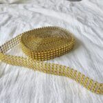 CINTA DE STRASS 4 LINEAS TONO GOLD X 10 YARDAS.