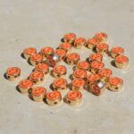 PASANTE CARITA FELIZ NARANJA GOLD x 12 UNIDADES(8mm APROX.).