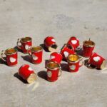 COLGANTE METAL B/GOLD TAZA CORAZON ROJO x 12 UNIDADES(14X17mm APROX.).