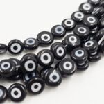 OJO TURCO DE VIDRIO 8 MM NEGRO .
X 1 TIRA. - Imagen 2