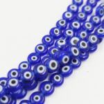 OJO TURCO DE VIDRIO 6 MM AZUL.
X 1 TIRA. - Imagen 2