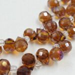 CRISTAL DE ROCA GOTA TONO CARAMELO 4*6MM 
X 1 TIRA.