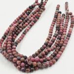 PIEDRA NATURAL RODOCROSITA BOLITA 6MM X UNA TIRA 38 CM. 
(EMA 22-8)