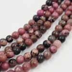 PIEDRA NATURAL RODONITA. 
BOLITA 4MM X UNA TIRA 38 CM.
(EMA 22-20) - Imagen 2