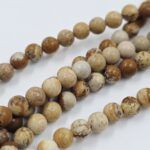 PIEDRA NATURAL JASPE  DALMATA  BOLITA 4MM X UNA TIRA 38 CM.(EMA 22-19) - Imagen 2