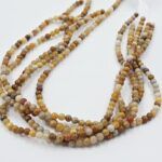 PIEDRA NATURAL JASPE AMARILLO BOLITA 4MM X UNA TIRA 38 CM.(EMA 22-25)