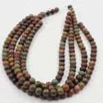 PIEDRA NATURAL JASPE LEOPARDO BOLITA 8MM X UNA TIRA 38 CM.(EMA 22-23)