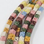 PIEDRA VOLCÁNICA.
CUBO 4*4MM X UNA TIRA DE 38 CM. 
(EMA 23-3) - Imagen 2