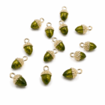 DIJE BELLOTA VERDE MUSGO DE METAL 8*15MM X UNIDAD (EMC 21-7)