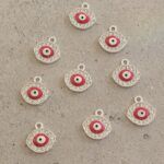 DIJE METAL STRASS OJO TURCO COLGANTE X 12 UNIDADES.    (EMA 26-18)