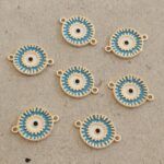 DIJE METAL OJO TURCO CONECTOR X 12 UNIDADES. (EMA 26-22)