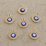 DIJE METAL STRASS OJO TURCO X 12 UNIDADES. (EMA 26-46)