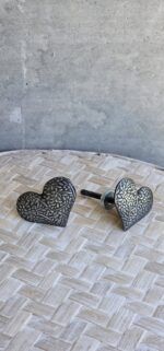 tirador corazón flor plata 4052 - Imagen 2