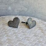 tirador corazón flor plata 4052