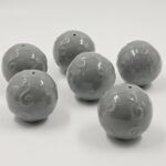 CERÁMICA PARA BORLAS ESFÉRAS TONO GRIS X 6 UNIDADES.