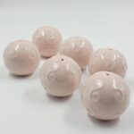 CERÁMICA PARA BORLAS ESFÉRAS TONO RISA PASTEL X 6 UNIDADES.