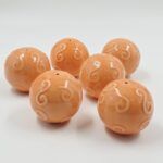 CERÁMICA PARA BORLAS ESFÉRAS TONO SALMÓN X 6 UNIDADES.