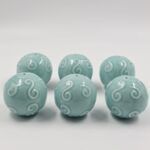 CERÁMICA PARA BORLAS ESFÉRAS TONO AQCUA X 6 UNIDADES. - Imagen 2