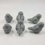 CERÁMICA PARA BORLAS PAJARITO TONO GRIS X 6 UNIDADES. - Imagen 2