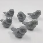 CERÁMICA PARA BORLAS PAJARITO TONO GRIS X 6 UNIDADES.