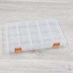 CAJA TRANSPARENTE 15 DIVISORIOS/24 × 15 x 3 CM (EMC 9-5)