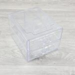 CAJA ACRILICA TRANSPARENTE 2 CAJONES 8 DIVISORIOS (EMC 9-6)