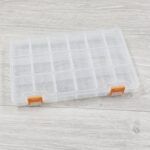 CAJA PLASTICA TRANSPARENTE 18 DIVISIONES 24 x 15.5 x 3 CM (EMC 9-7)