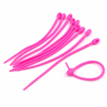 PRECINTOS SILICONADOS COLOR FUCSIA DE 21CM X 10 UNIDADES (EMC 1-8)