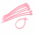 PRECINTOS SILICONADOS OVALADOS ROSA DE 21CM X 10 UNIDADES (EMC 1-8)