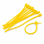 PRECINTOS SILICONADOS OVALADOS AMARILLO DE 21CM X 10 UNIDADES (EMC 1-8)