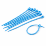 PRECINTOS SILICONADOS OVALADOS CELESTE DE 21CM X 10 UNIDADES (EMC 1-8)