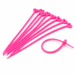 PRECINTOS SILICONADOS CORAZON FUCSIA 21CM X 10 UNIDADES (EMC 1-7)