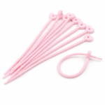 PRECINTOS SILICONADOS CORAZON CORAZON ROSA CLARO  21CM X 10 UNIDADES (EMC 1-7)