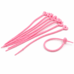 PRECINTOS SILICONADOS CORAZON ROSA OSCURO 21CM X 10 UNIDADES (EMC 1-7)