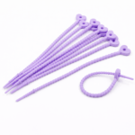 PRECINTOS SILICONADOS CORAZON LILA 21CM X 10 UNIDADES (EMC 1-7)