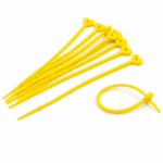 PRECINTOS SILICONADOS CORAZON AMARILLO 21CM X 10 UNIDADES (EMC 1-7)