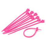 PRECINTOS SILICONADOS ESTRELLA FUCSIA 21CM X 10 UNIDADES (EMC 1-10)