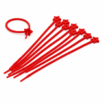 PRECINTOS SILICONADOS ESTRELLA ROJA 21CM X 10 UNIDADES (EMC 1-10)