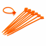 PRECINTOS SILICONADOS ESTRELLA NARANJA 21CM X 10 UNIDADES (EMC 1-10)