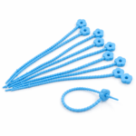 PRECINTOS SILICONADOS FLOR CELESTE DE 21CM X 10 UNIDADES (EMC 1-9)