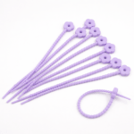 PRECINTOS SILICONADOS FLOR LILA DE 21CM X 10 UNIDADES (EMC 1-9)