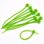 PRECINTOS SILICONADOS  FLOR VERDE DE 21CM X 10 UNIDADES (EMC 1-9)